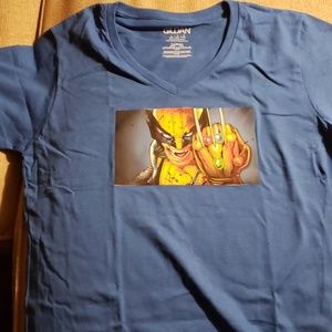 Custom Wolverine Infinity Gauntlet ladies Vneck